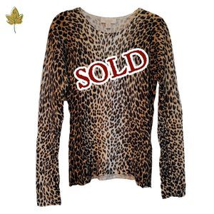 Cashmere Leopard Print Sweater | Mainbocher | Medium